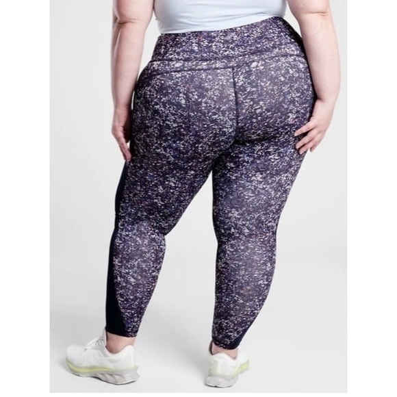 Athleta Leggings Womens 3X Rainier Printed Mesh Tight Purple Blue - Picture 6 of 6